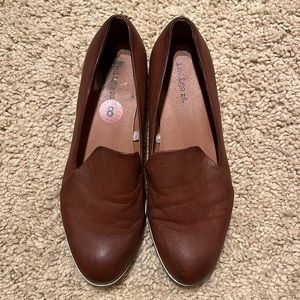 Brown faux leather shoes